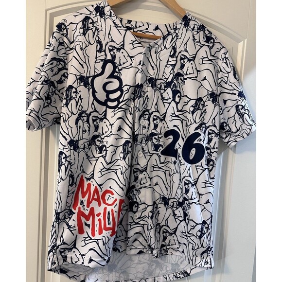 Macadelic Mac miller Rare Tour Button Down Short Sleeve shirt XL  See Measure - Picture 1 of 15